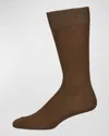 Neiman Marcus Men's Casual Cotton-blend Knit Socks In Beige