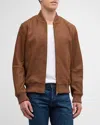 NEIMAN MARCUS MEN'S CLASSIC LEATHER BOMBER JACKET