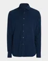Neiman Marcus Men's Cotton Corduroy Button-down Shirt In Blue