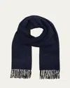 Neiman Marcus Men's Double-face Cashmere Scarf In Black