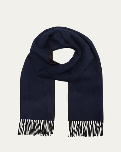 Neiman Marcus Men's Double-face Cashmere Scarf In Black