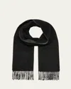 Neiman Marcus Men's Double-face Cashmere Scarf In Black