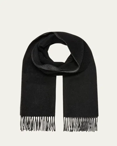 Neiman Marcus Men's Double-face Cashmere Scarf In Black