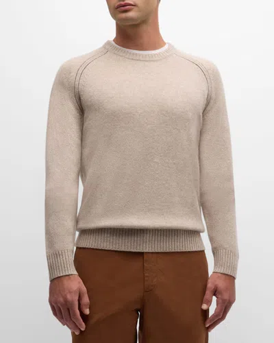Neiman Marcus Men's Knitted Cashmere Sweater In Ash
