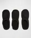 Neiman Marcus Men's Three-pack No-show Socks In Black