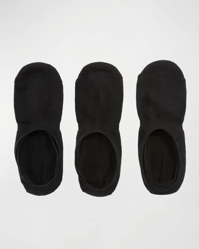 Neiman Marcus Men's Three-pack No-show Socks In Black