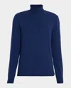 Neiman Marcus Men's Wool And Cashmere Basketweave Turtleneck Sweater In Blue
