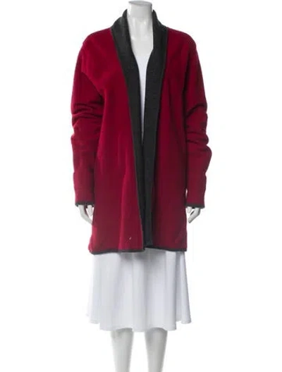 Pre-owned Neiman Marcus Merino Wool Coat In Red