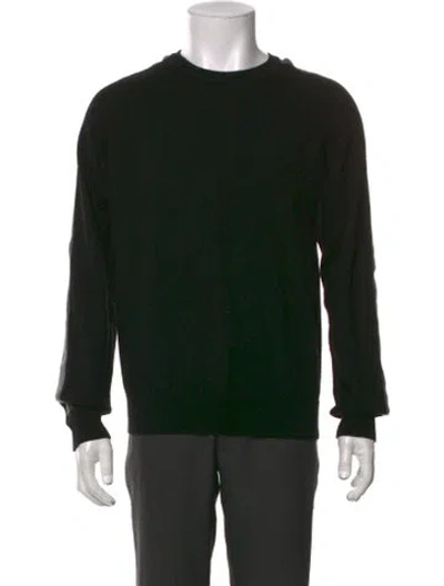 Pre-owned Neiman Marcus Merino Wool Colorblock Pattern Pullover In Black