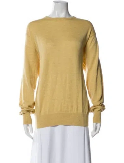 Pre-owned Neiman Marcus Merino Wool Crew Neck Sweatshirt In Neutral