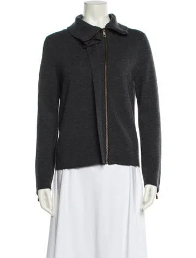 Pre-owned Neiman Marcus Merino Wool Sweater In Gray