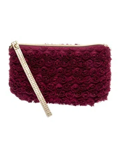 Pre-owned Neiman Marcus Mesh Crossbody Bag In Burgundy