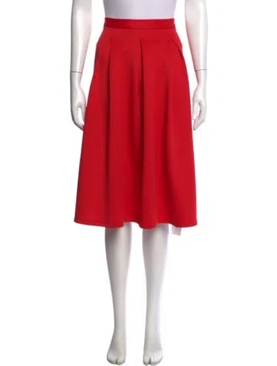Pre-owned Neiman Marcus Midi Length Skirt In Red