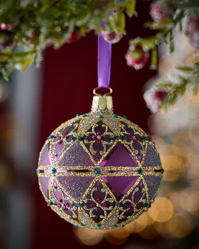 Neiman Marcus Midnight Amethyst Ball Ornament In Purple