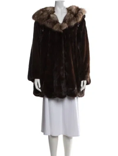 Pre-owned Neiman Marcus Mink Fur Coat In Brown