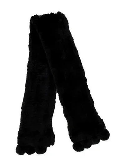 Pre-owned Neiman Marcus Mink Scarf In Black