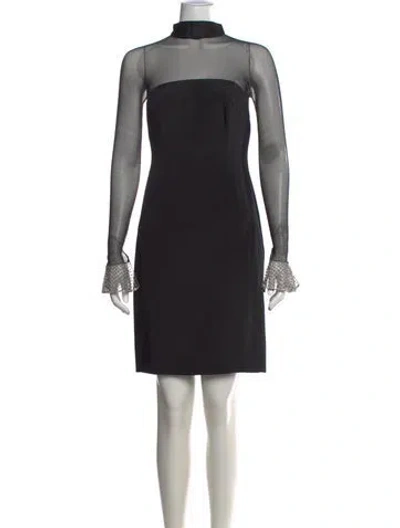 Pre-owned Neiman Marcus Mock Neck Mini Dress In Multi