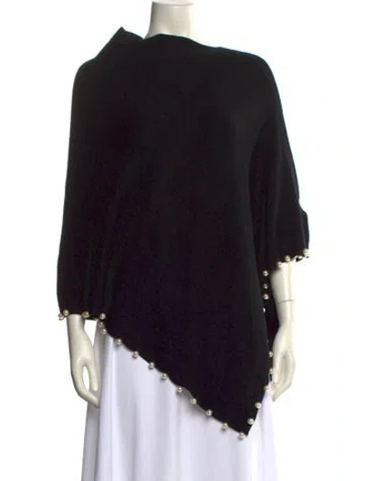 Pre-owned Neiman Marcus Mock Neck Sweater In Black