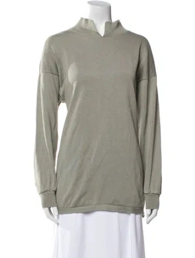 Pre-owned Neiman Marcus Mock Neck Sweater In Neutral