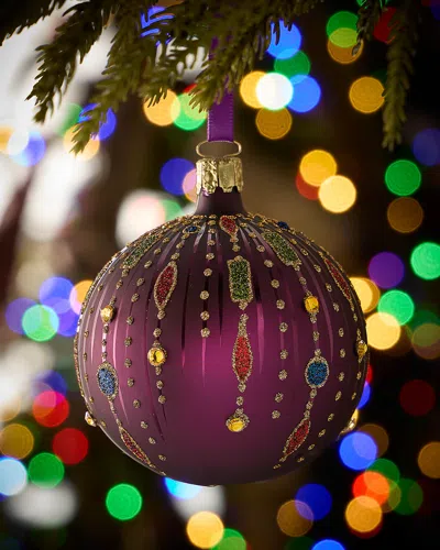 Neiman Marcus Mystic Twilight Glass Ornament In Purple