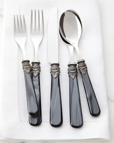 Neiman Marcus Napoleon 20-piece Flatware Set, Black Pearl