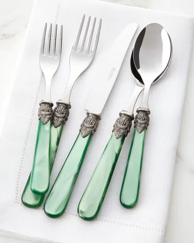 Neiman Marcus Napoleon 20-piece Flatware Set, Green Pearl In Black