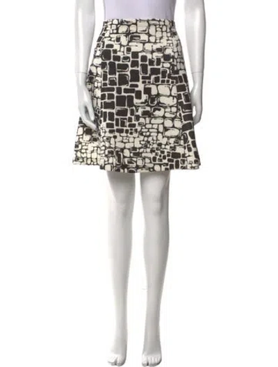 Pre-owned Neiman Marcus Neoprene Knee-length Skirt In White