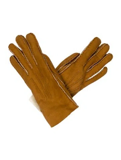 Pre-owned Neiman Marcus Neutral Suede Gloves