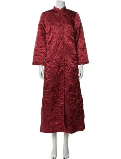 Pre-owned Neiman Marcus Nylon Patterned Coat In Red