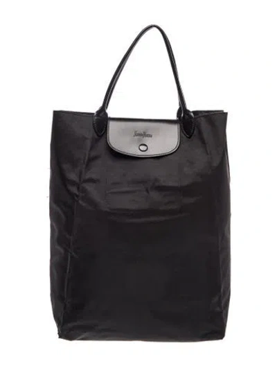 Pre-owned Neiman Marcus Nylon Top Handle Bag In Black