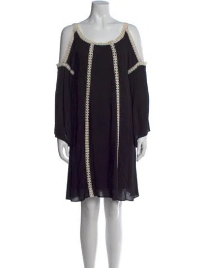 Pre-owned Neiman Marcus Off-the-shoulder Mini Dress In Black
