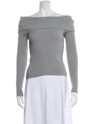 Pre-owned Neiman Marcus Off-the-shoulder Sweater In Gray