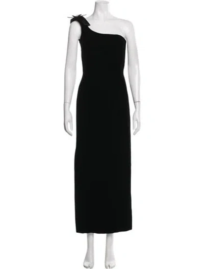 Pre-owned Neiman Marcus One-shoulder Long Dress In Black