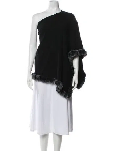 Pre-owned Neiman Marcus One-shoulder Sweater In Black