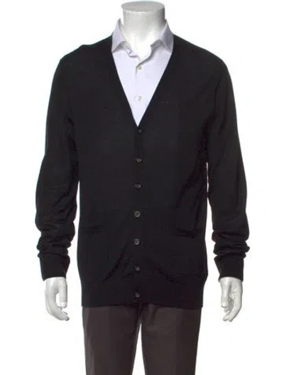 Pre-owned Neiman Marcus Open Front Long Sleeve Cardigan In Black