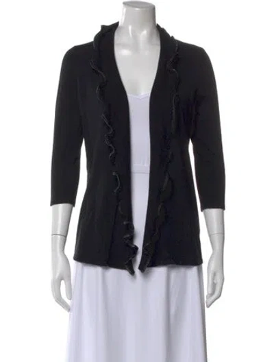 Pre-owned Neiman Marcus Open Front Sweater In Black