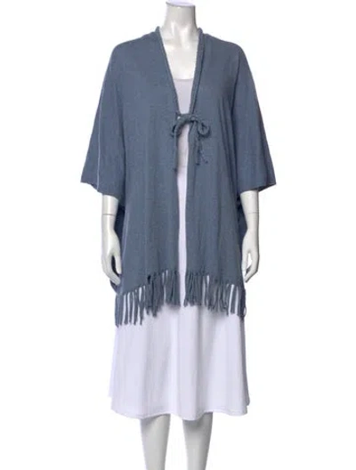 Pre-owned Neiman Marcus Open Front Sweater In Blue