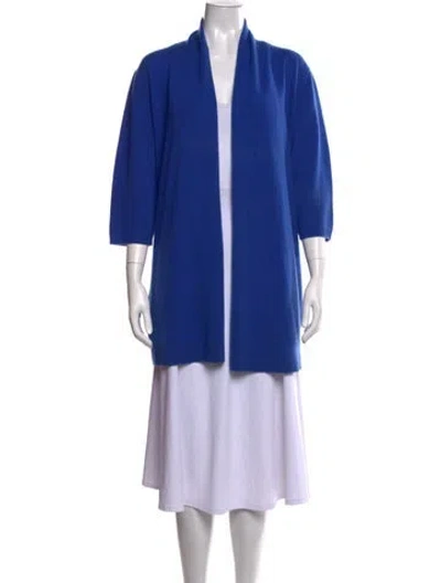 Pre-owned Neiman Marcus Open Front Sweater In Blue