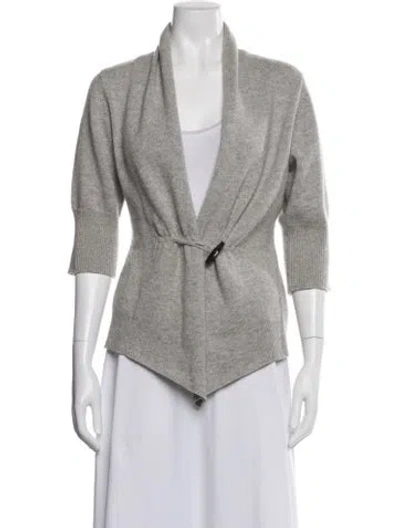 Pre-owned Neiman Marcus Open Front Sweater In Gray