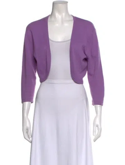 Pre-owned Neiman Marcus Open Front Sweater In Purple