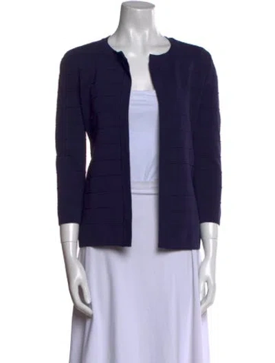 Pre-owned Neiman Marcus Open Front Sweater In Purple