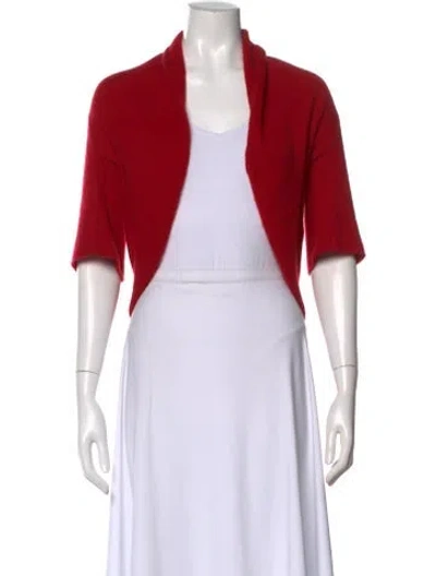Pre-owned Neiman Marcus Open Front Sweater In Red