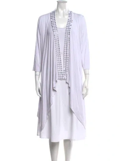 Pre-owned Neiman Marcus Open Front Sweater In White