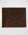 Neiman Marcus Ostrich Bi-fold Wallet In Brown