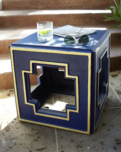 Neiman Marcus Outdoor Accent Table In Blue