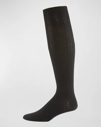NEIMAN MARCUS OVER-THE-CALF RIBBED SOCKS,PROD50570008