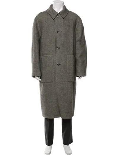 Pre-owned Neiman Marcus Overcoat In Gray