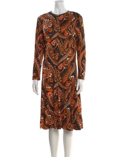 Pre-owned Neiman Marcus Paisley Print Knee-length Dress In Multi