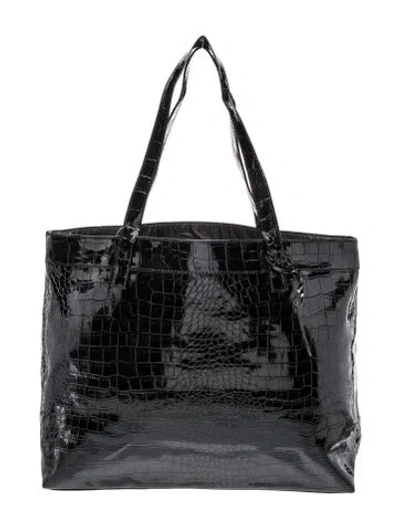 Pre-owned Neiman Marcus Patent Leather Tote In Black