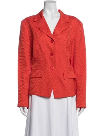 Pre-owned Neiman Marcus Patterned Blazer In Orange